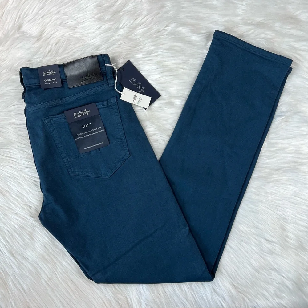 NWT 34 Heritage Courage Straight Leg‎ Pants in Petrol Comfort